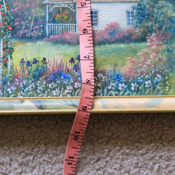 Murray Artist Signed House With A Garden Floral Oil On Canvas Painting - Picture 10 of 10